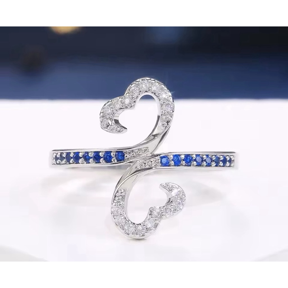 NEW HEART HALO‎ RING, WHITE GOLD PLATED 925 SILVER, LOVE RING, CUTE RING, SIZE 6 - Picture 9 of 12